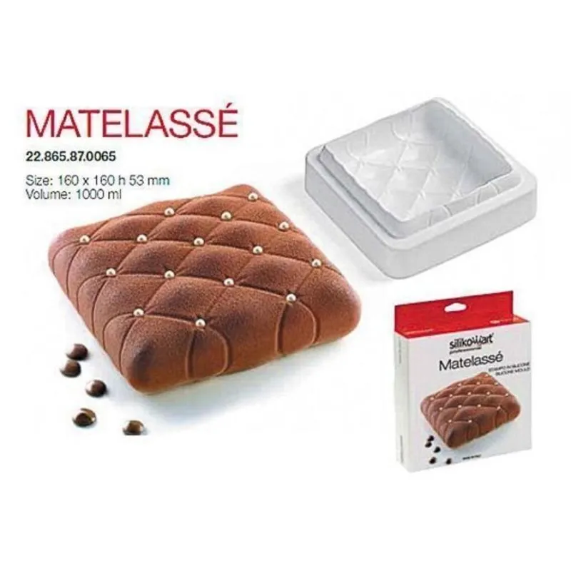 Форма кондитерская Silikomart MATELASSE, силикон, 16*16*5,3 см, Форма кондитерская Silikomart MATELASSE, силикон, 16*16*5,3 см,
