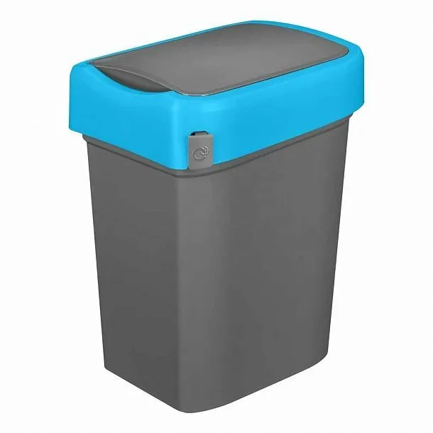 Бак для мусора "SMART BIN" 50л с крышкой "маятник" (синий) фото