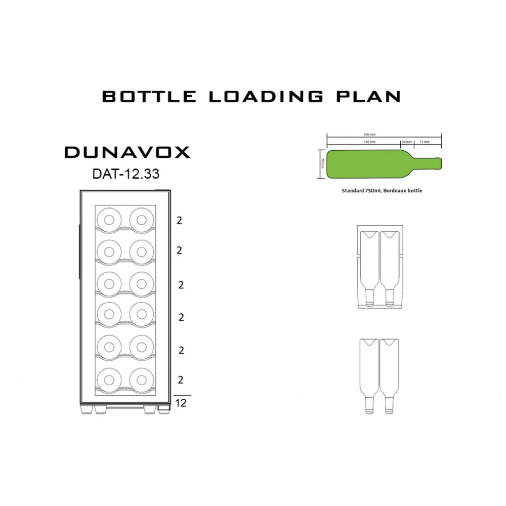 Монотемпературный винный шкаф Dunavox DAT-12.33C фото
