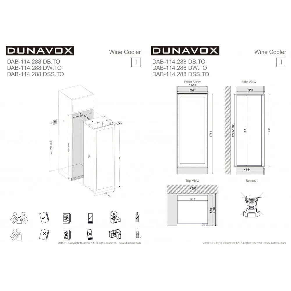 Двухзонный винный шкаф Dunavox DAB-114.288DW.TO фото
