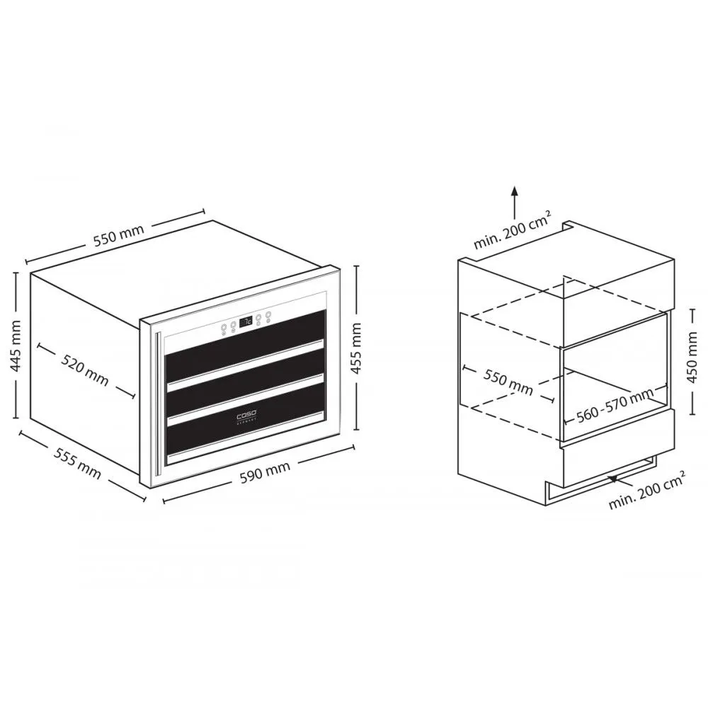 Винный шкаф Caso WineSafe 18 EB Black фото