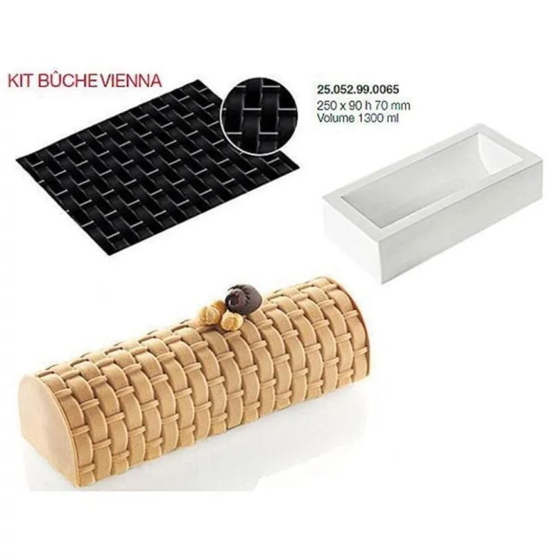 Форма кондитерская Silikomart KIT BUCHE VIENNA, силикон, 25*9*7 см, Форма кондитерская Silikomart KIT BUCHE VIENNA, силикон, 25*9*7 см,
