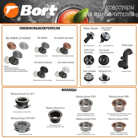 Фланец в мойку Bort Washing flange FS40 фото