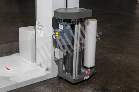 Паллетоупаковщик HL-1500 Economical с моторизированной кареткой с престрейчем Hualian Machinery фото