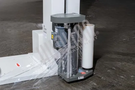 Паллетоупаковщик HL-1500 Economical с моторизированной кареткой с престрейчем Hualian Machinery фото